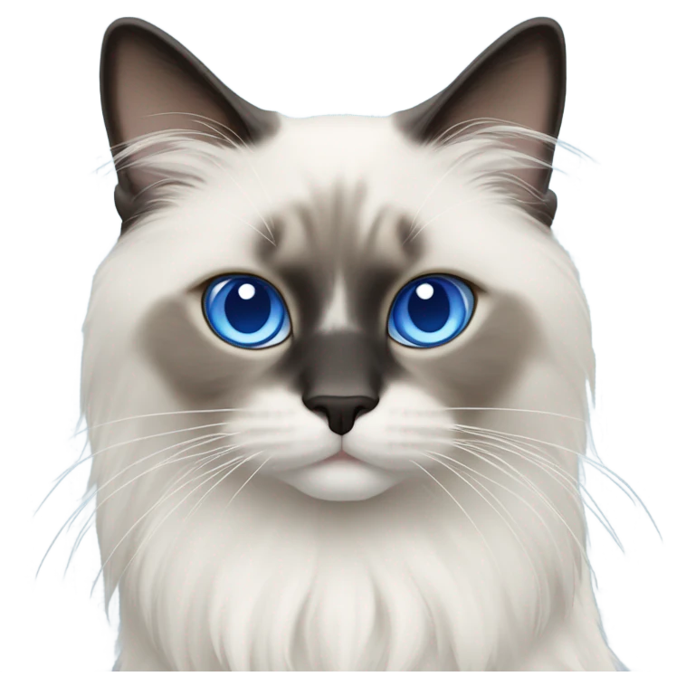 Two Blue point ragdoll cats with medium length hair, with blue eyes  emoji