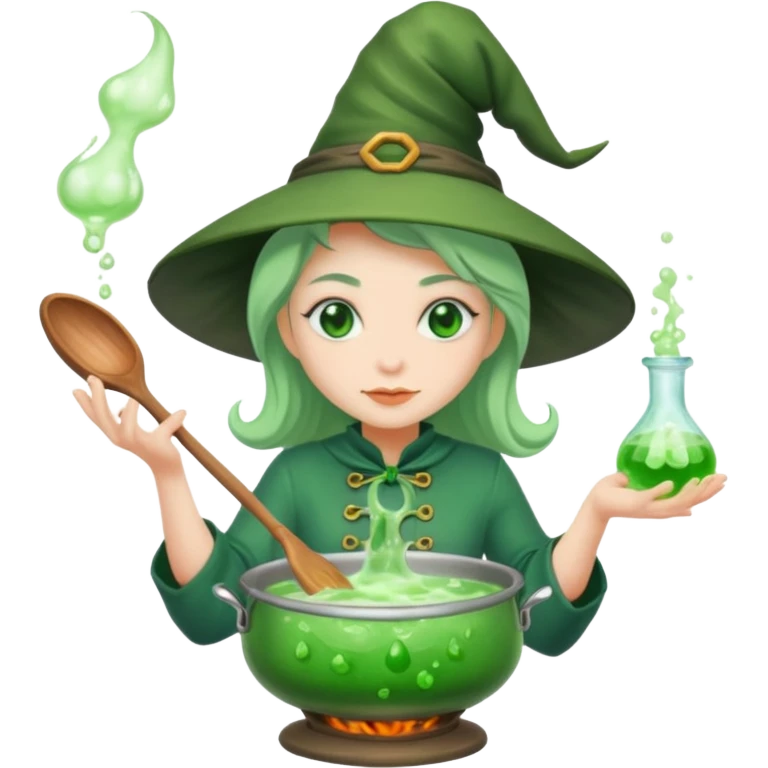 green witch cooking potion emoji