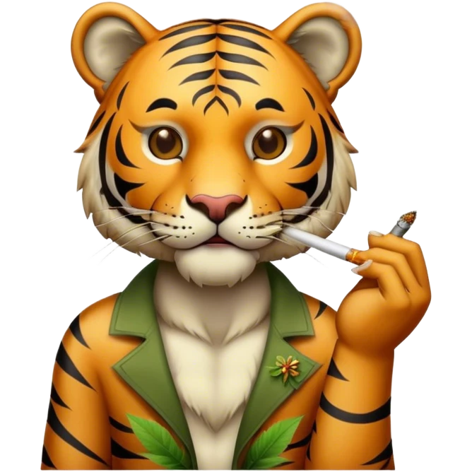 Tiger smoking weed  emoji