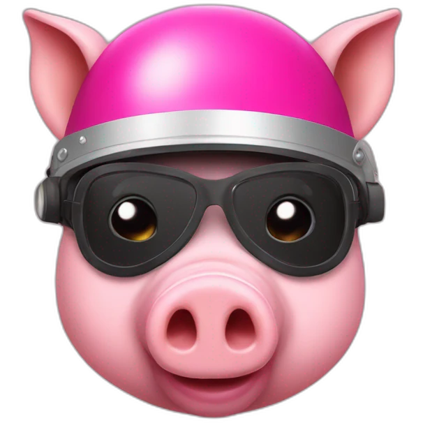 Pig in a helmet with a symbol z emoji