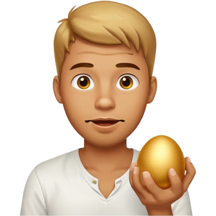 guy drooling holding egg emoji