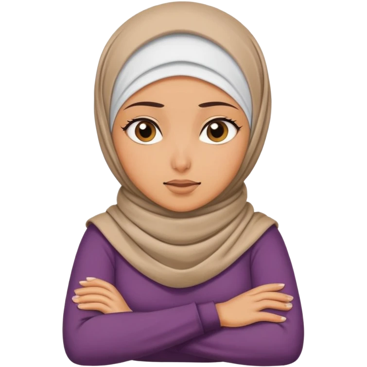 Arms crossed holding neck mad girl that’s a hijabi girl  emoji