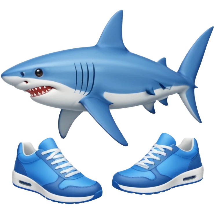 Un tiburón con tenis azules emoji