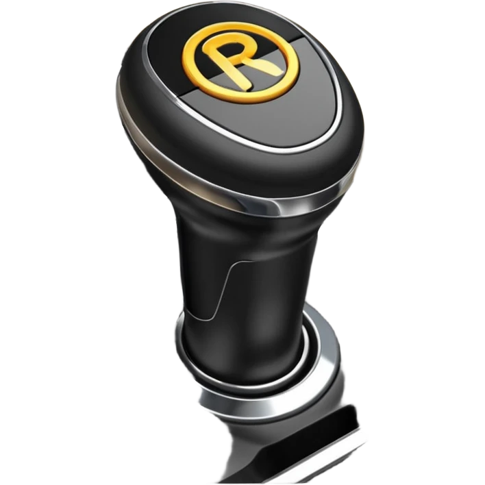 car gear shift stick with R for reverse highlighted emoji