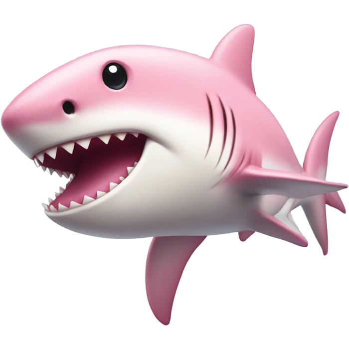 romantic pastel pink shark emoji