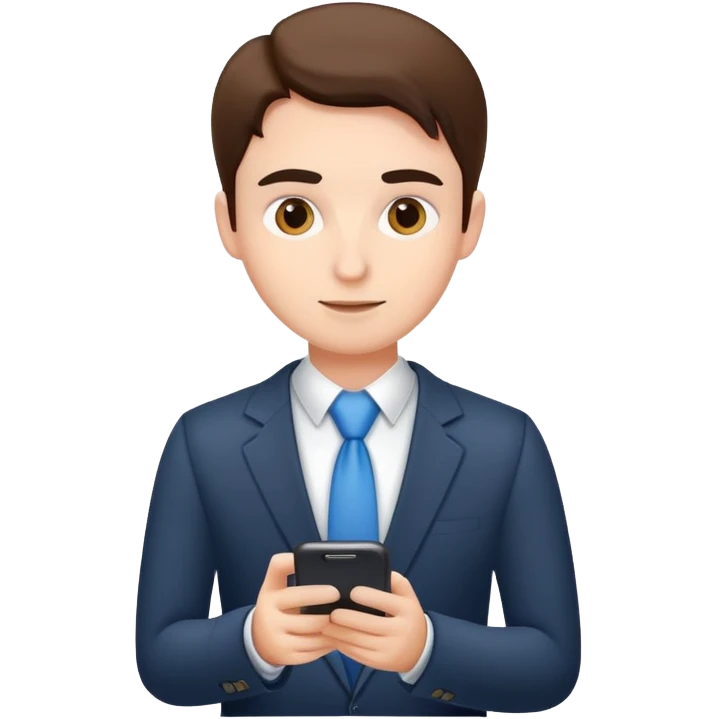 Business salesperson checking sales data on smartphone emoji