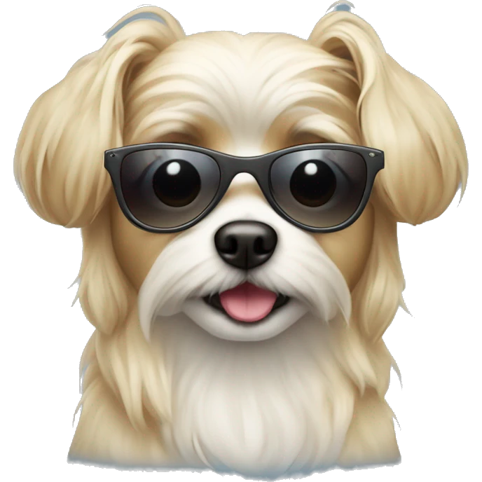 Maltesse dog with sunglasses emoji