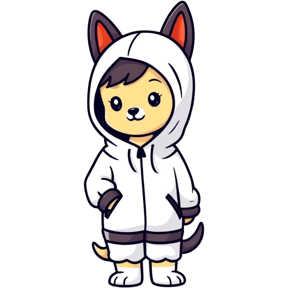 Girl dresses as a dog emoji