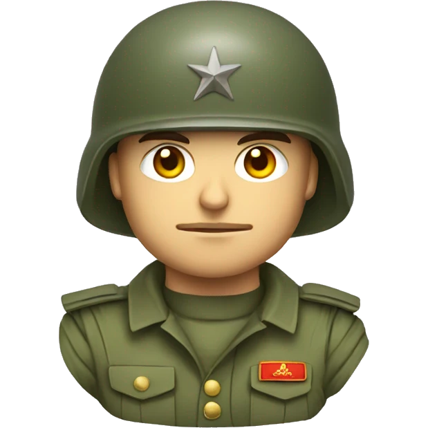 ussr soldier serious with military helmet emoji