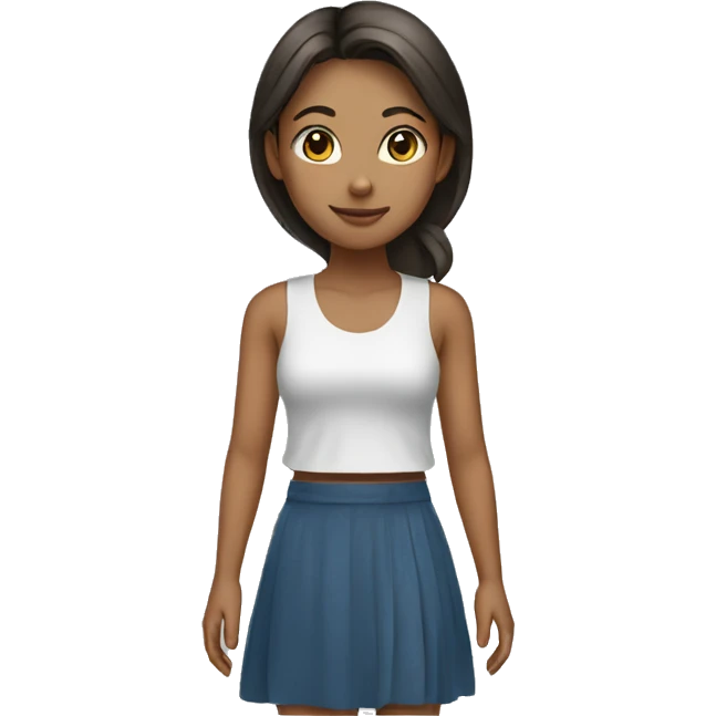 Girl wearing skrit and top emoji