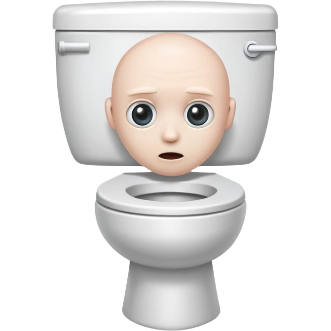 A toilet with a head sticking out emoji