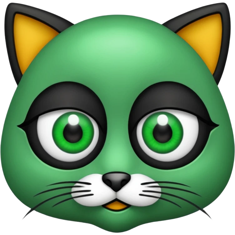 Gata con ojos verdes y negro emoji