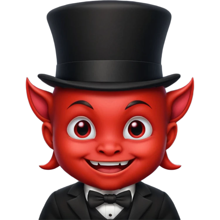 baby Devil with black top hat emoji