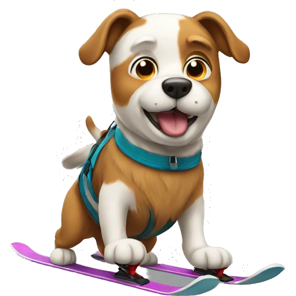 Dog skiing emoji