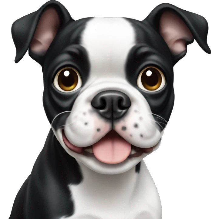 Black and white Boston terrier emoji