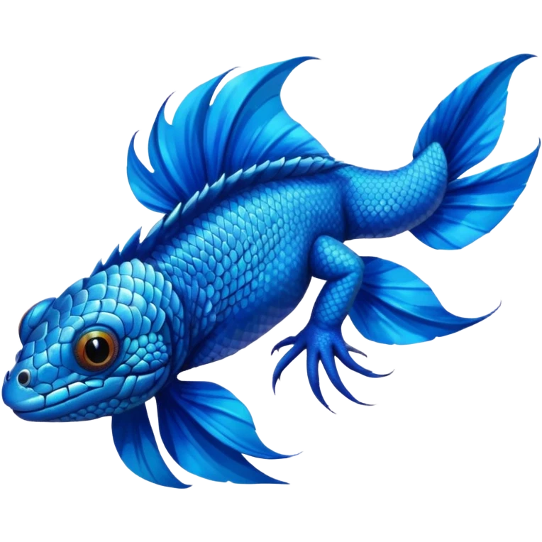 Mountain-Blue-Bird-Blue-Iguana-Blue-Betta-Fish fusion-animal-hybrid-creature emoji
