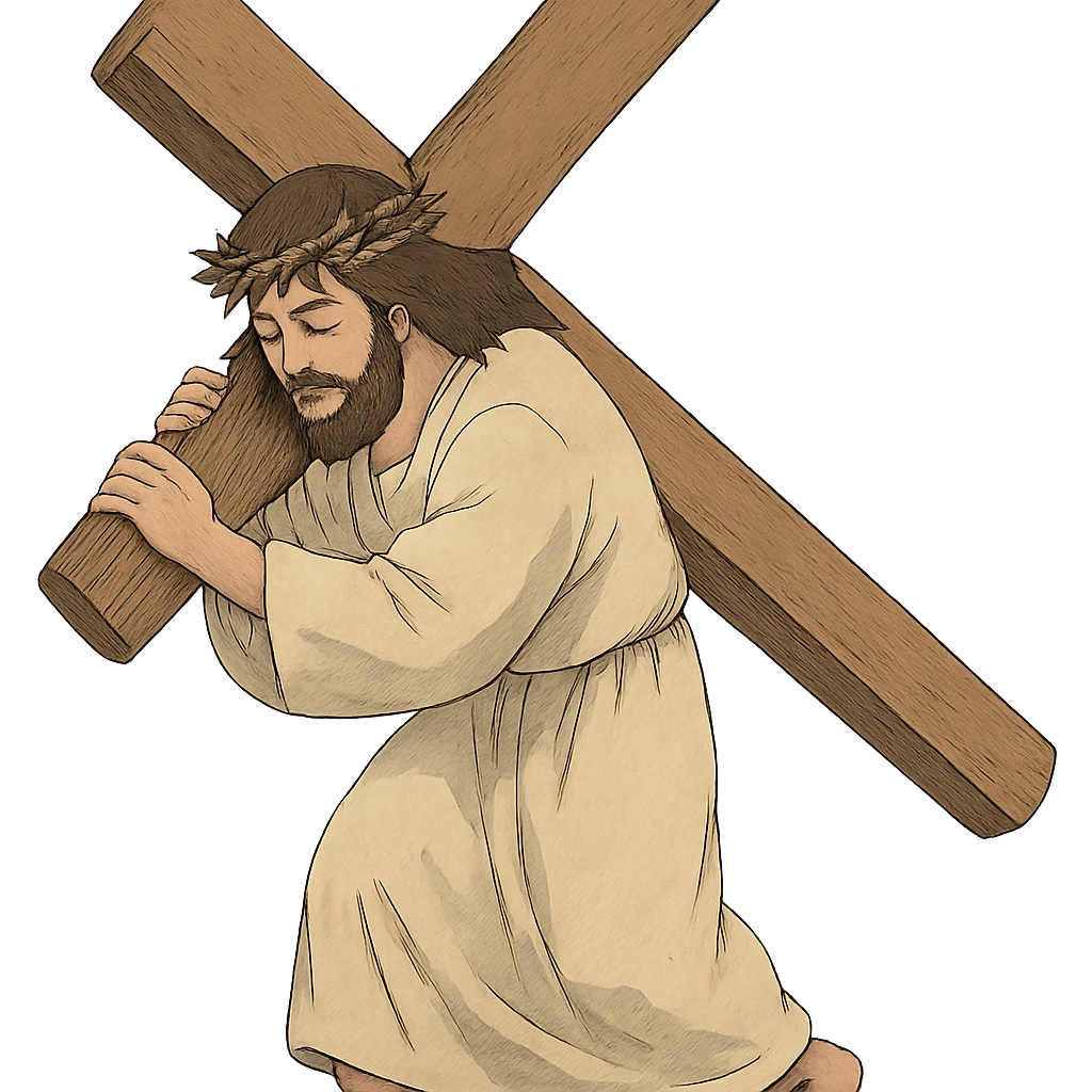 Jesus carrying the cross emoji