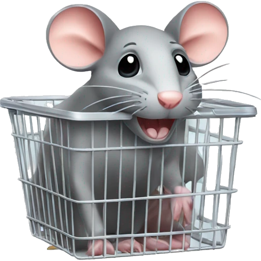 Shopping basket with a rat emoji