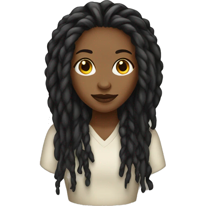 Black woman with long dread locs emoji