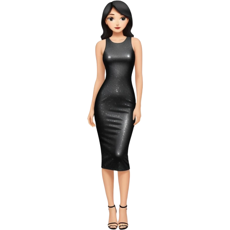 sparkly long bodycon dress emoji
