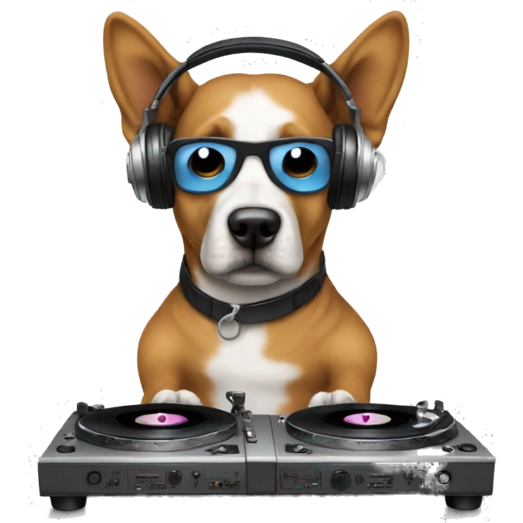 dj dog remixing a record emoji