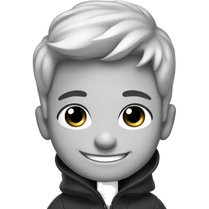grinning boy in monochrome coat emoji