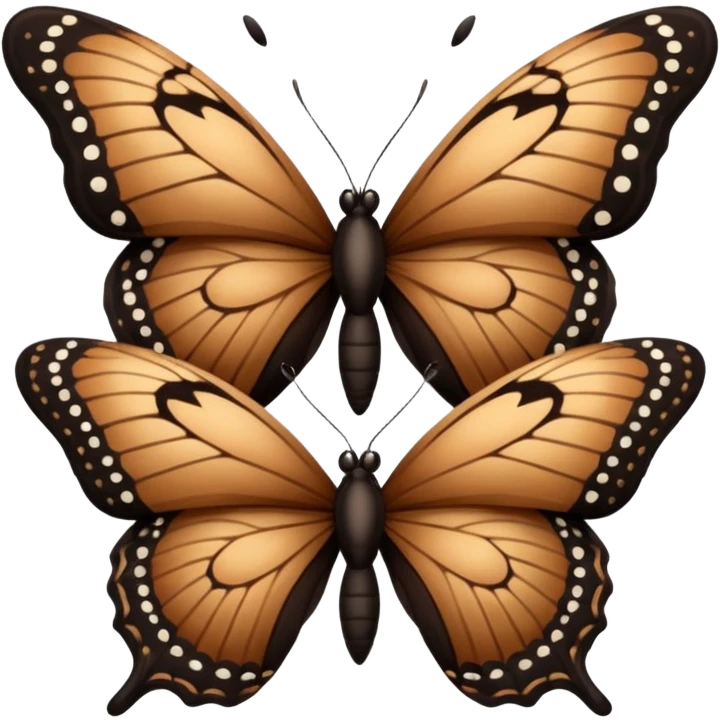 2 brown black butterflys emoji