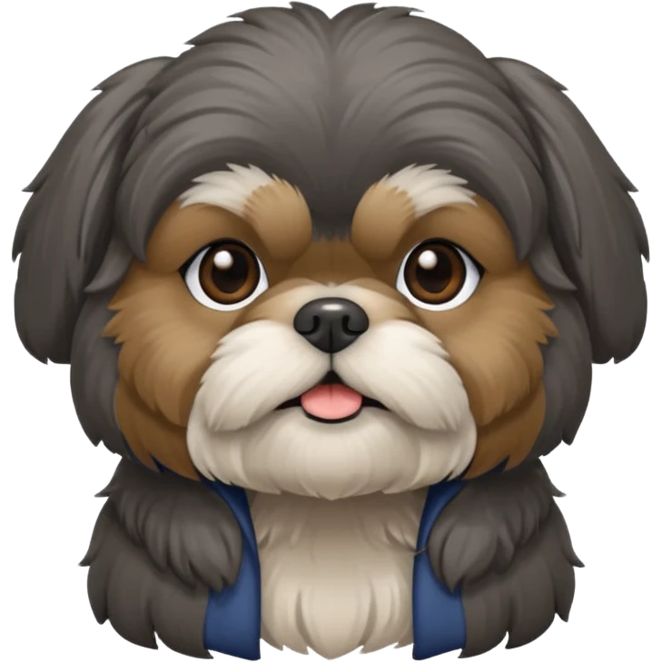 Small all dark grey shih tzu emoji