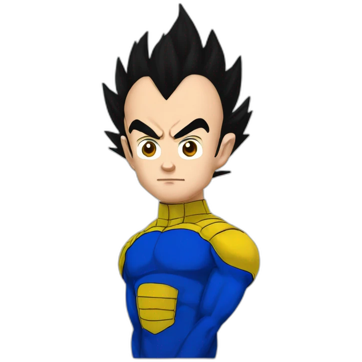 Vegeta with a egg head emoji