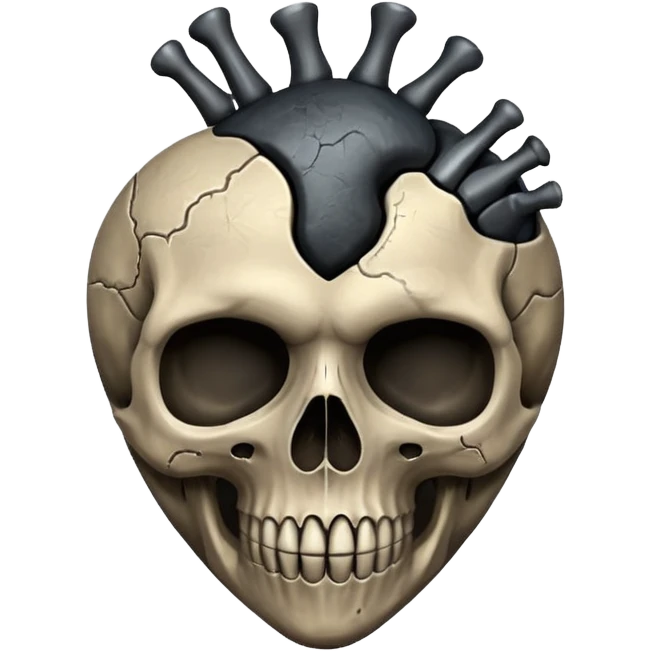 heart with a dark skull emoji