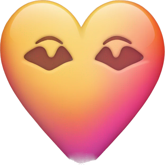 heart yellow, orange and pink gradient color, no face  emoji