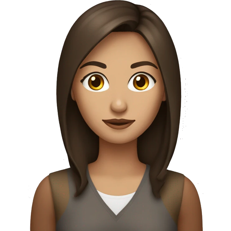 Brunette bruine ogen en visszrshoedje emoji