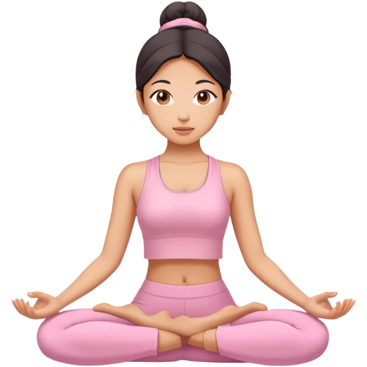 asian yoga girl light pink clothes  emoji