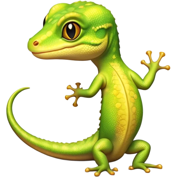 cinematic-cute-realistic gecko-portrait-emoji,-head-tilted-playfully-and-inquisitively,-featuring-a-small,-charming-body-with-smooth,-vividly-patterned-scales,-bright,-sparkling-eyes-and-delicate,-sticky-toe-pads,-simplified-yet-irresistibly-adorable emoji