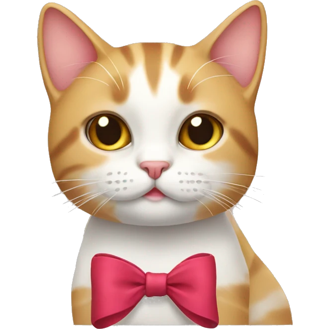 Cat whit a bow emoji