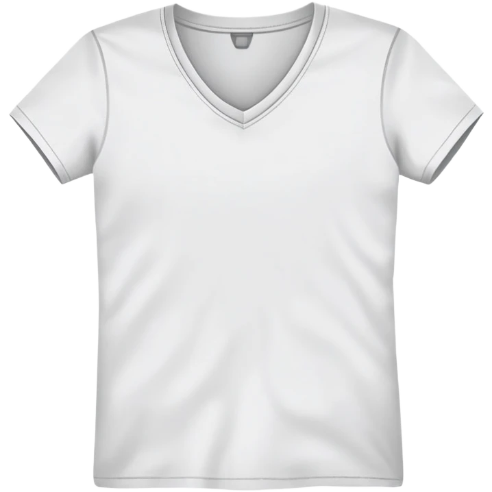 single white fitted v-neck t-shirt, cropped length, simple clean isolated garment only, no accessories, plain white background emoji