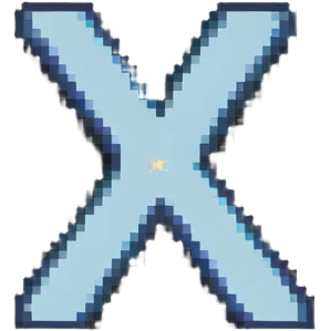 Just the letters X1X, no faces, pixel art typography emoji