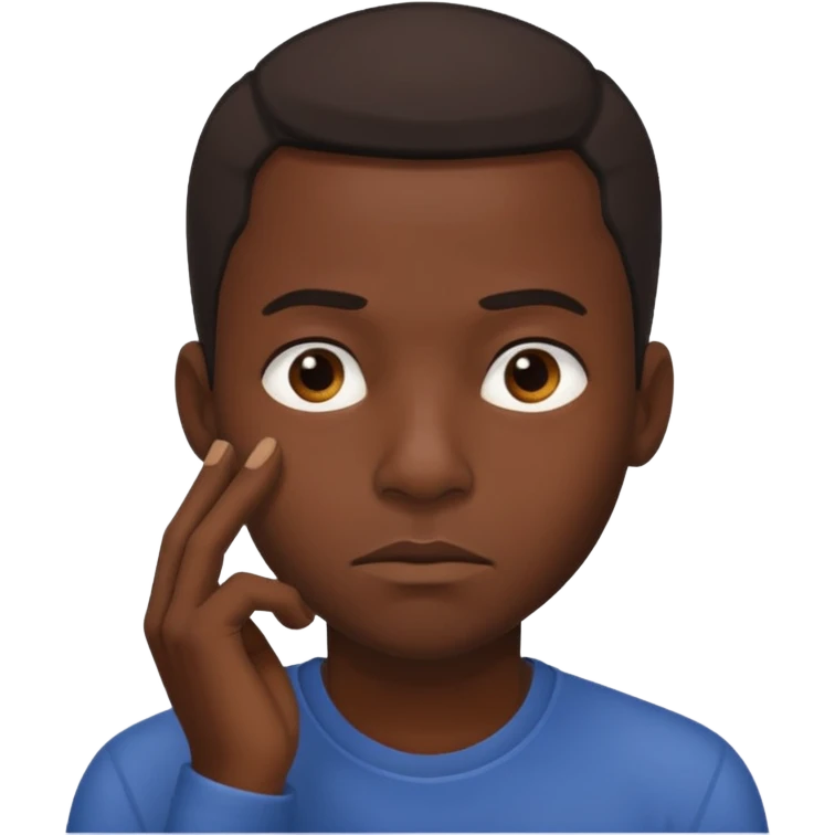 make him be like hes thinking and make him african so hes black  emoji