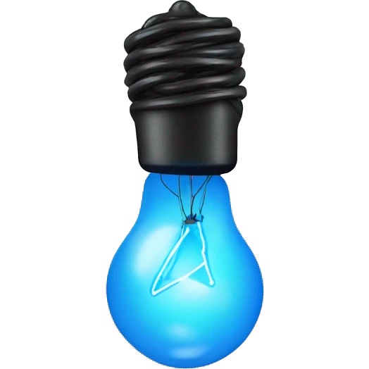 blue lightbulb from a string of christmas lights emoji