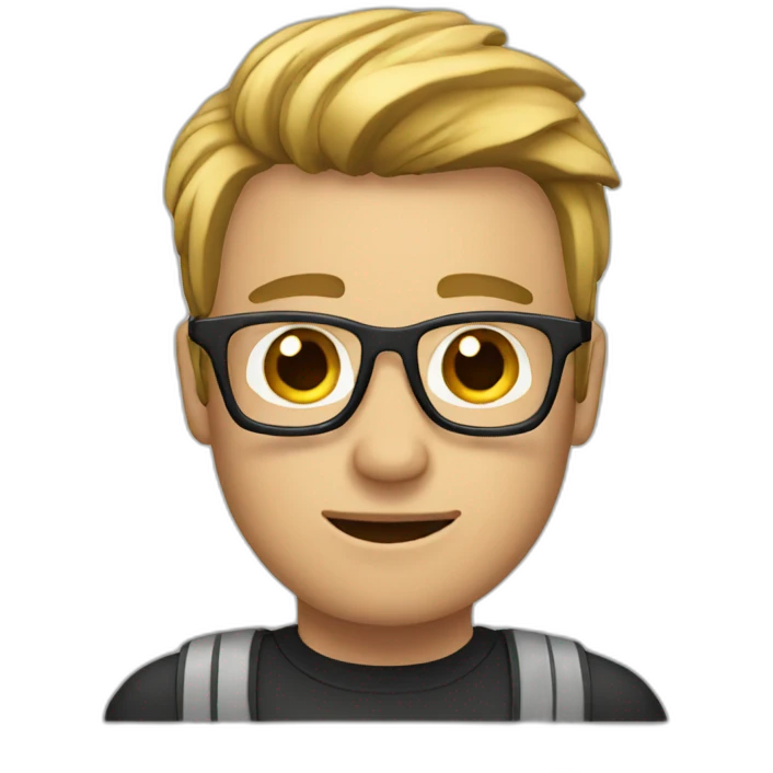 a guys with mobile emoji