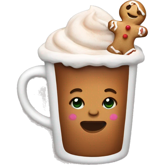 Gingerbread women with hot chocolate  emoji