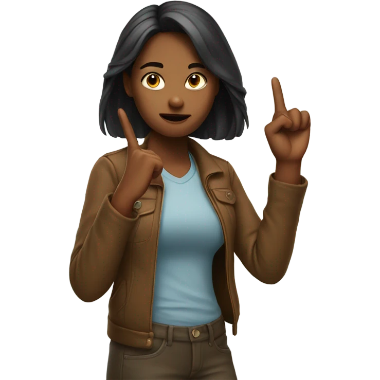 A girl flipping someone off with her middle finger not a peace sign emoji