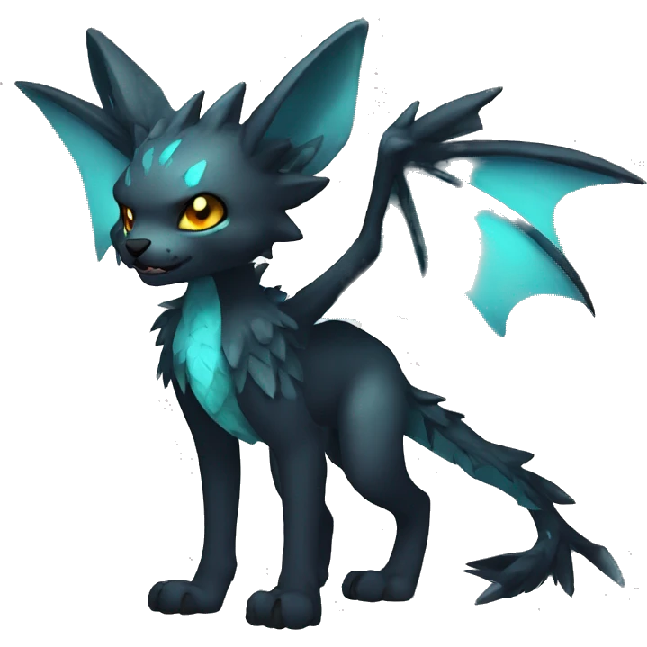 cool edgy fantasy dark-themed animal hybrid Fakemon full body emoji