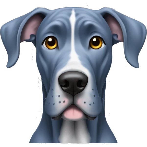 Old blue great dane dog with uncut ears emoji