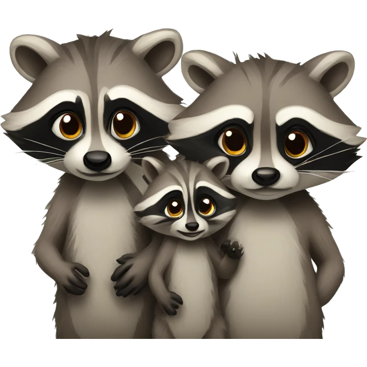 family of raccoons emoji