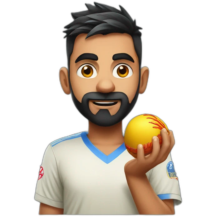 Kohli eating ball emoji
