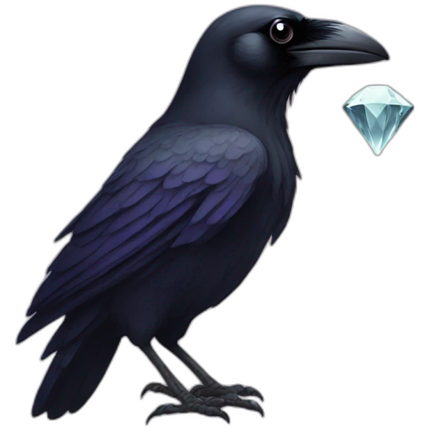 raven with a diamond in its beak emoji