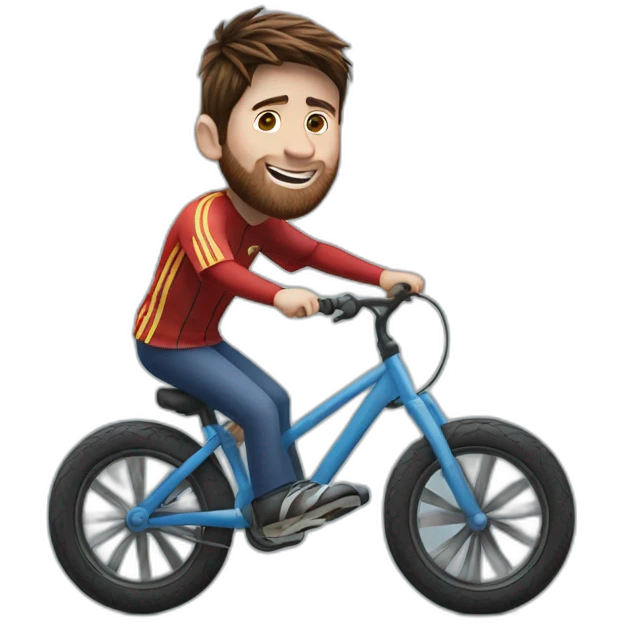 messi riding a kid's bike emoji