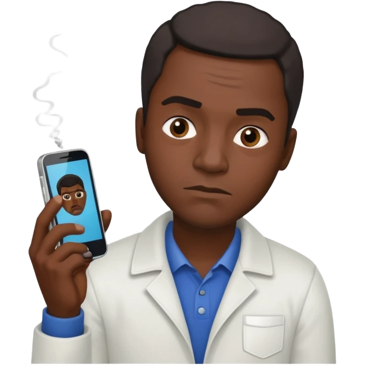 black man holding a phone with three lines of coke on it sideways  emoji