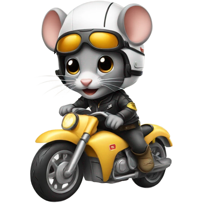 mouse wearing a helmet riding a motorcycle  emoji